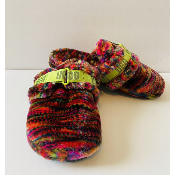 UGG Fluff It Yeah Pop Pixelate Slip-On Faux Fur Slides Slippers | Men\'s Size 10 main image 5